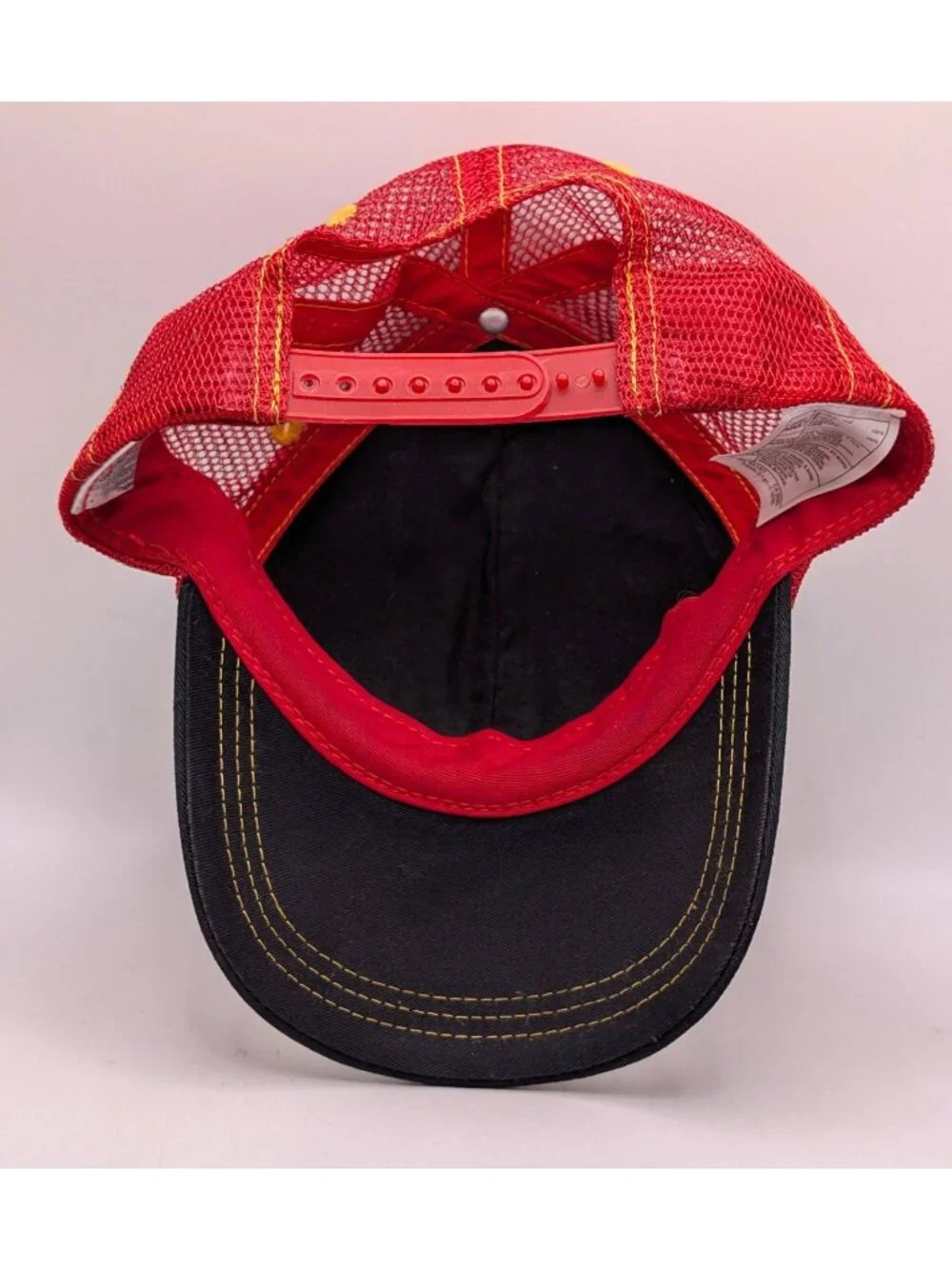 Disneyland Mickey Mouse Hat Cap Adult Snapback Red Gold Mesh WDW Legend Guitar